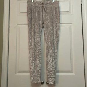 Lululemon crushed velvet joggers. Size 8. Silvery/pale lilac color.